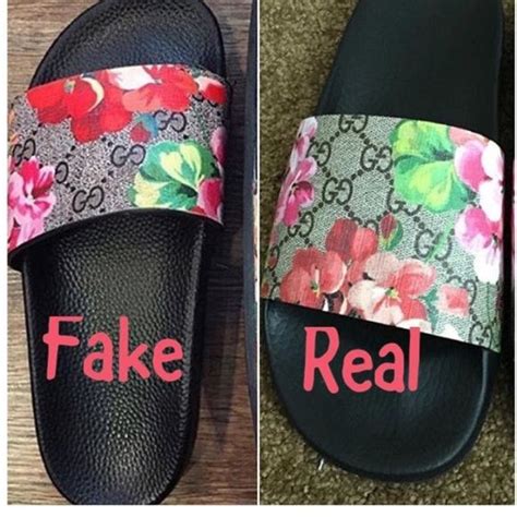 how to tell from real or fake gucci slides|the real Gucci slides.